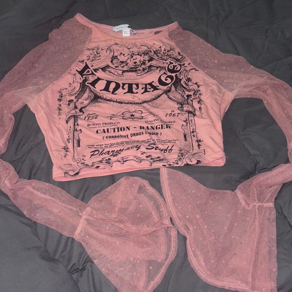 Fashion Nova Pink Vintage Graphic Top
